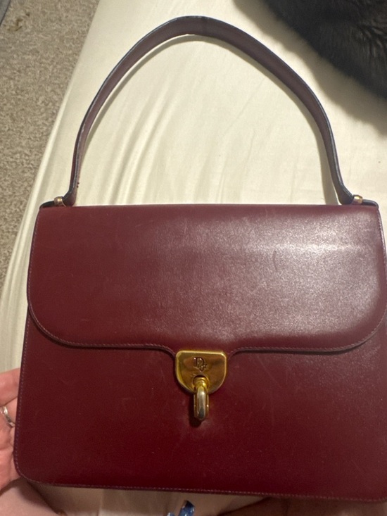 Authentic Vintage Dior Classic Burgundy Leather Top-Handle Bag